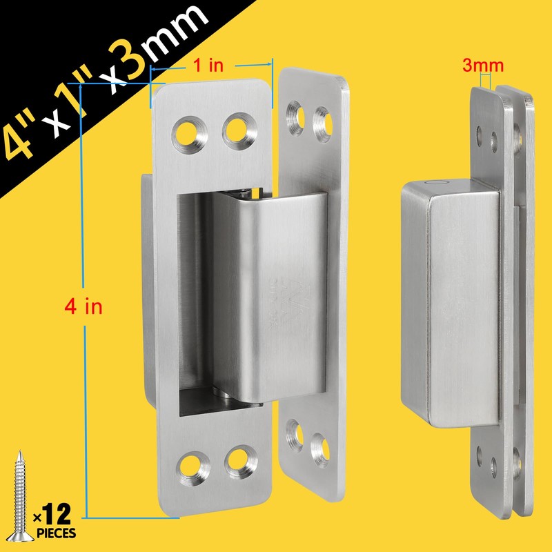 Hidden Door Hinge 4 Inch 2pack 304 Stainless Steel Hidden
