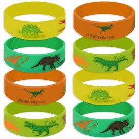 20 pc (K) Dinosaur 1 Party Favors Wristband/Size Adult and Kids. (Dino 1, Kids)