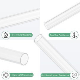 M METERXITY Clear Plastic Tube 12mm [0.47"] Inner Diameter x 14mm [0.55"] Outer Diameter High Impact Rigid Polycarbonate Round Pipe for Water Pipe/Lighting/Aquarium/Model Use Plastic Tubing [305mm