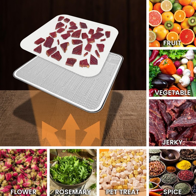 15 Pack Silicone Dehydrator Sheets,Non-stick Food Fruit Dehydrator Mats Reusable