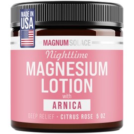 Nighttime Magnesium Lotion with Arnica – Soothing Relief & Relaxation, Highly Concentrated Magnesium for Muscles & Joints – Apply to Legs or Feet Before Bed – Skin-Friendly