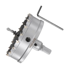 Kozelo Metal Hole Saw - [ 4 Inch ] Spring-Loaded Guide Cutting Tool for Stainless Steel, Metal Use | Carbide