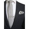 JEMYGINS Cashmere Wool Tie and Pocket Square Tie Clip Sets