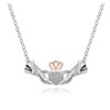 Irish Claddagh Necklace 925 Sterling Silver Heart Birthstone Gift（April）
