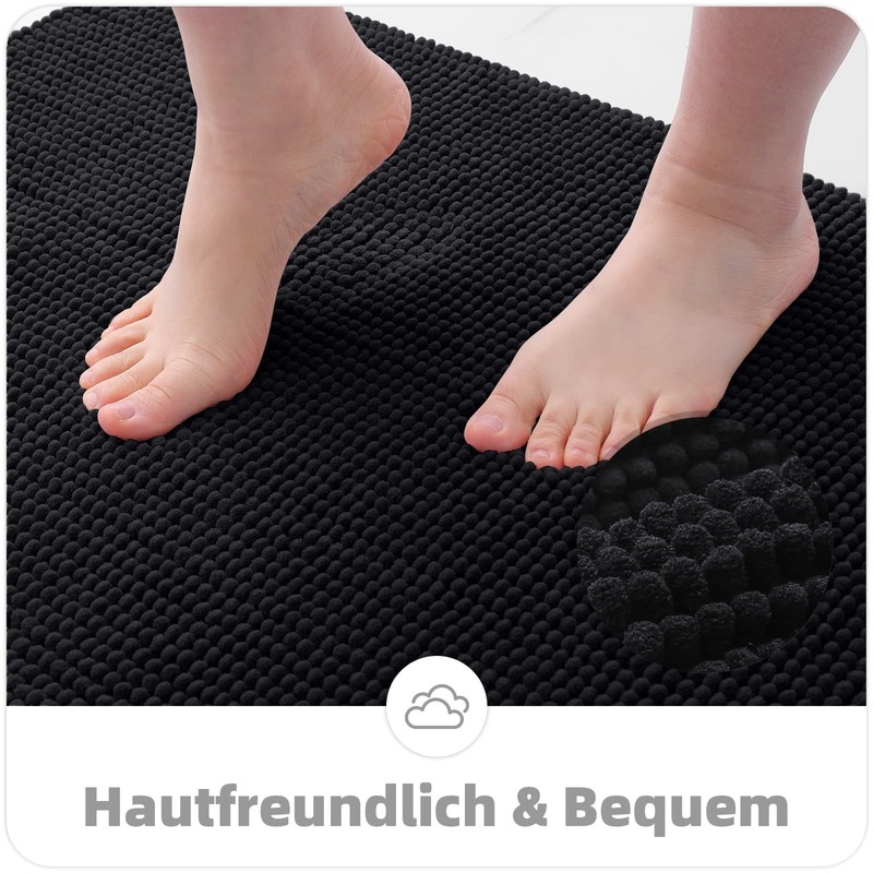 OLANLY Chenille Bath Mat, Non-Slip Bathroom Rug, Soft Bath Mat,
