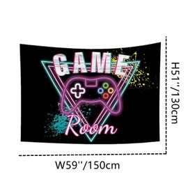 Gaming Tapestry for Bedroom Game Room Tapestry Wall Hanging for Kids Boys Men Neon Wall Tapestries Video Game Room Decor Accessories Birthday Decorations Gifts Gaming Decor 59x51 Inch