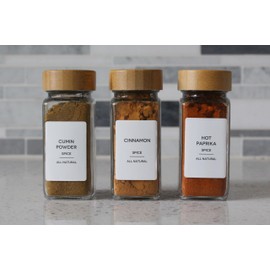 Pcs Kitchen Pantry White Waterproof Vinyl Labels for Food Storage Containers, Minimalist Jar Labels, Stickers for Organizing Pantry, Preprinted Baking Spice Label (White, 125)