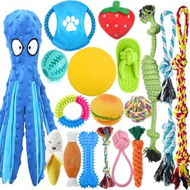 LosFong 18 Pack Luxury Dog Chew Toys for Small Dogs & Puppies – Premium Puppy Chew Toy Set with Ropes, Treat Ball, Squeaky Toys, and Teething Relief for Small Breed Dogs