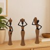 Lescafita African Women Water Pot Trio Statue - Brown Woven-Textured