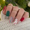 Christmas Press on Nails Medium, LPOODDNU Square Press on Nails