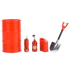 Fire Extinguisher Oil Drum Shovel Nitrogen Bottle Fit for SCX10 D90 TRX4 1/10 RC Car (Red)
