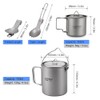 Lixada Lightweight Titanium 3 Pieces Set Titanium 750ml Pot 350ml