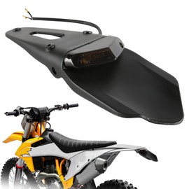 DREAMIZER Rear Fender Black 12V LED Tail Light Brake Lamp For Off-road Motorcycle Motocross Dirt Bike (Black#2）