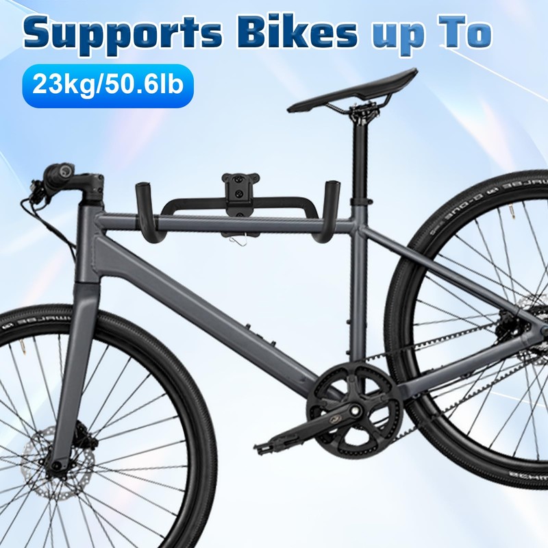 Afcabakila Bike Wall Mount Hanger, Adjustable Horizontal Wall Mount Bike