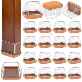 32 Pcs Rectangle Chair Leg Floor Protectors, Silicone Chair Leg Protectors for Hardwood Floors, High Elastic Chair Leg Cover for Chair Table Desk, Protect Wooden Floors from Scratching, Won't Tear