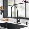 GIMILI Matte Black Kitchen Faucet with Soap Dispenser, Commercial Single