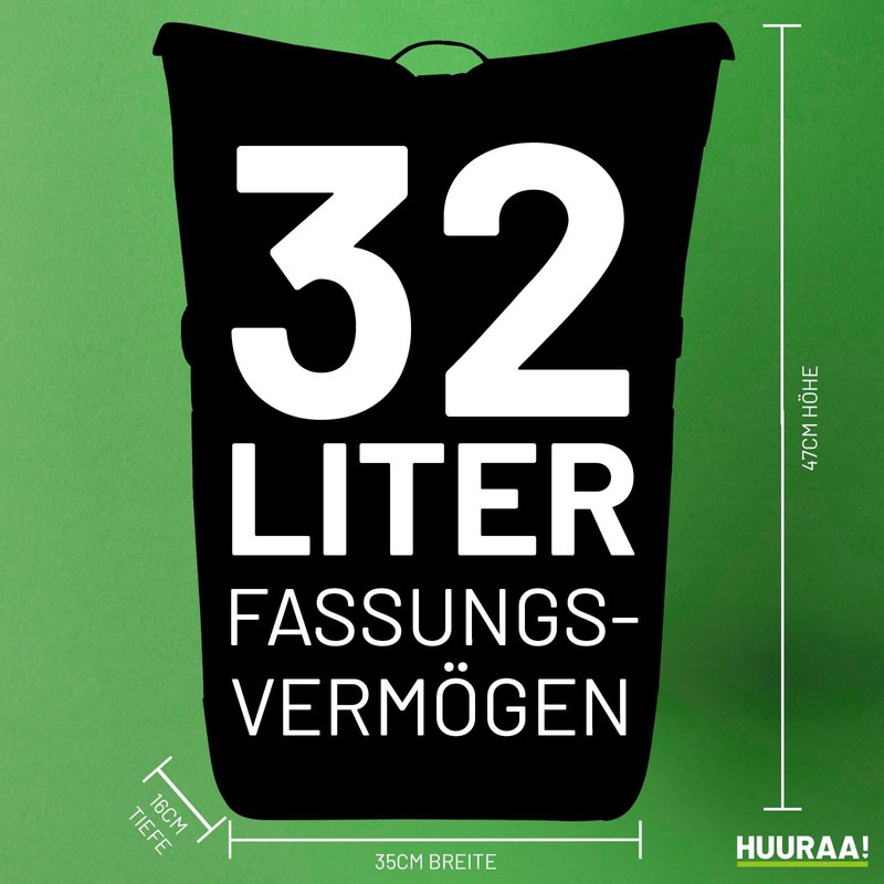 Huuraa Messenger Backpack Golf Lettering Gift 30-44 Litres Black Melange