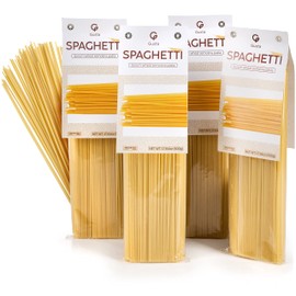 Gusta Spaghetti Noodles Pasta - Premium Italian Pasta from Italy - Durum Wheat Semolina Organic "Al Dente" Pasta - Non-GMO & Gourmet Pasta - Family Owned Brand - 17.64oz / 500g (4 Pack)