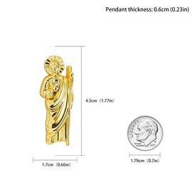 GXLYFG San Judas Tadeo Bracelet Plated Saint Jude Pendant Catholic Mexican Bracelets (Gold 313)