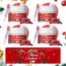 Best Lip Mask Set: 4 Pcs Christmas Gifts for Women and Men - Deep Hydrating Overnight Lip Balm