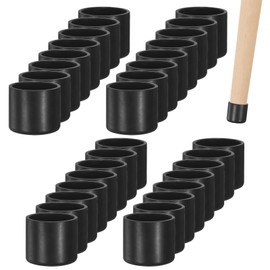 M METERXITY 64-Pack Chair Leg Caps, 7/8 Inch(22mm) PVC Chair Leg Floor Protectors for Folding Chairs/Metal Chairs/Furniture Table/Hardwood Floors, Round Non-Slip Cover End Tips [Black]