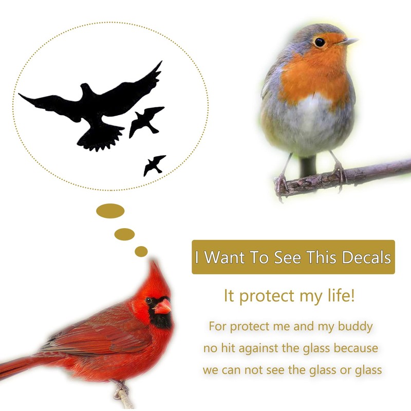 UV Reflective Anti-Collision Window Bird Stickers, Window Static Decals Glass