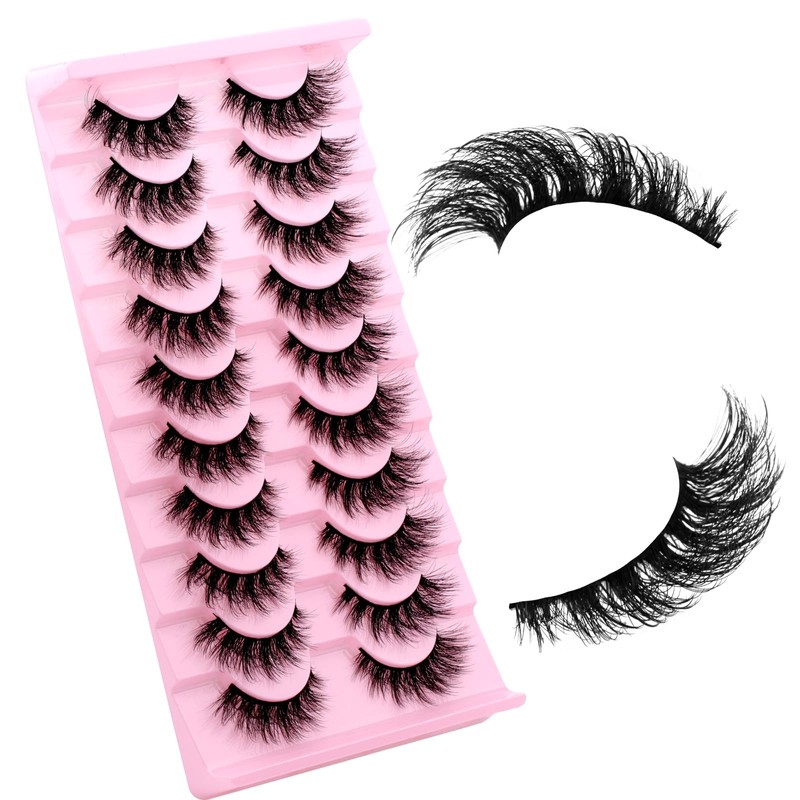 GEMERRY 10 Pairs of 3D False Eyelashes Natural Look Cat