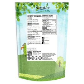 Organic California Walnuts, 6 Ounces – Halves & Pieces, Raw Nuts, Unsalted, No Shell, Suitable for Sirtfood Diet