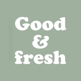 Aurabeam Vinyl Wall Art Decal - Good & Fresh - 22" x 24" - Trendy Food Nature Plants Quote for Home Kitchen Fridge Restaurant Patio Grocery Store Decoration Sticker
