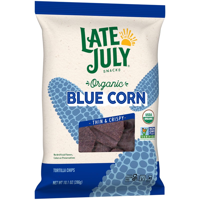 Late July Blue Corn Organic Tortilla Chips, 10.1 Oz Bag