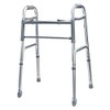 MediChoice Dual-Release Two Button/Folding Walker, Height Adjustable with 3 Inch