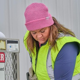 J. J. Keller & Associates, Inc. Reflective Knit Hat, Safety Beanie, Winter Hat, Pink, SAFEGEAR