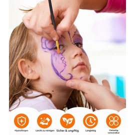 Zaxiva Children's Face Paint 26 Colours, Professional Non-Toxic Safe Children's Make-Up Set, Ideal for Halloween, Cosplay, Festival Accessory, Clown Make-Up, Makeup for Children and Adults