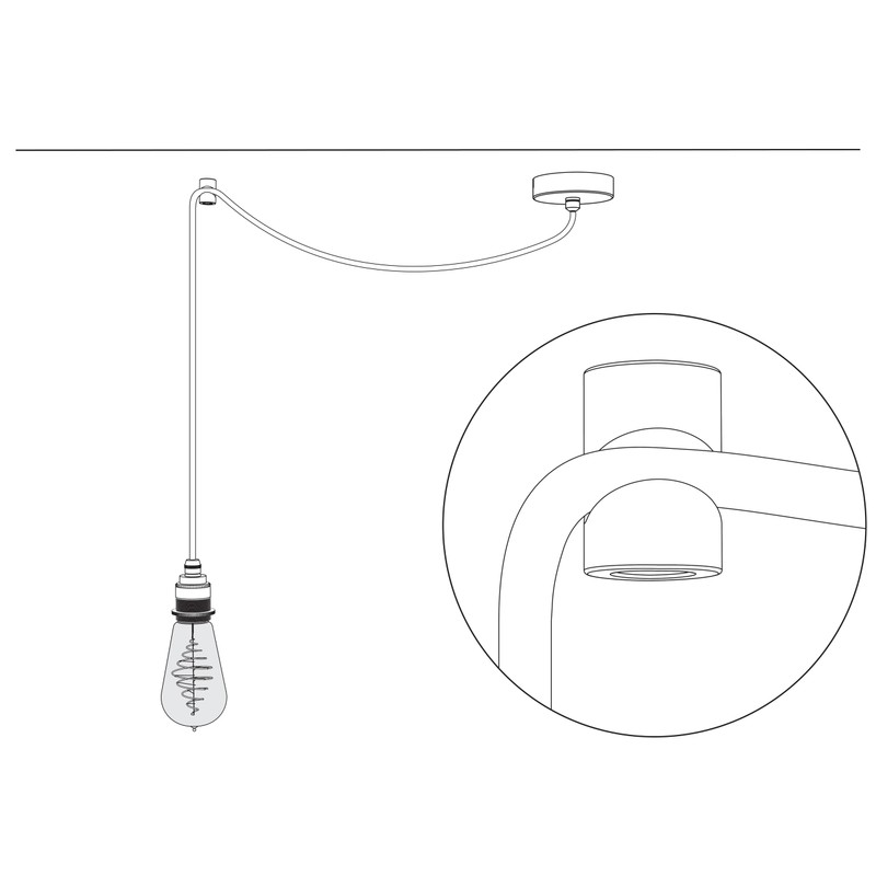 Surface-Mounted Cable Holder for Textile Cable, Monkey Swing, Ceiling and