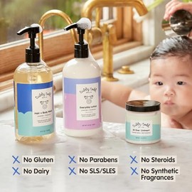 tubby todd BATH CO Rutina De Baño Y Cuidado De La Piel Para Bebés De 3 Pasos De Tubby Todd - Paquete Regular - Champú Y Gel De Baño Para Bebés De 245 
