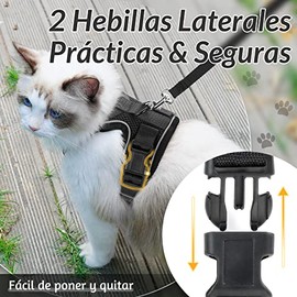 rabbitgoo Pechera para Gato Correa para Gato para Caminar, Negro, XS | Arneses de Chaleco Ajustables Suaves a Prueba de Escape para Gatos, Chaqueta de