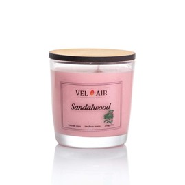 VEL AIR.Vela Aromática Sándalo (Sandalwood) Velas relajantes, Velas Decorativas Ecologicas. 250 gr/ 9 oz.de cera de soya Velas Aromaticas
