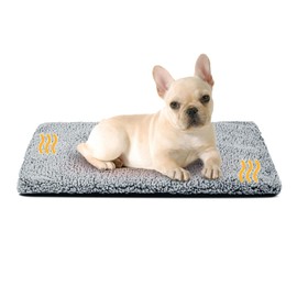 Miguel Self Heating Dog Mat, 36 X 24 inch Self Warming Dog Bed for Indoor Outdoor, Non Electric Dog Pad Thermal for Medium Large Dogs, Washable Crate Mat with Removable Washable Cover (Gray,L)