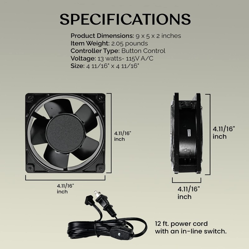 Firewood Racks&More Super Quiet Air Cooling Doorway Corner Fan |