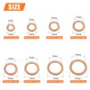 HELIFOUNER Copper Washers, 150PCS 8 Sizes Copper Metric Sealing Washers
