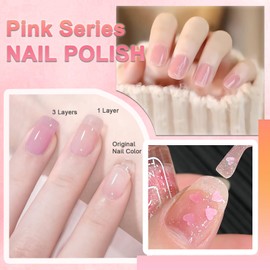 Virellay 3 Pcs Pink Nagellack Set - Schnelltrocknender Nagellack