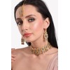Efulgenz Conjunto de gargantilla india de cristal Kundan de Maang
