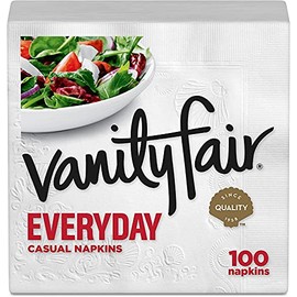 Vanity Fair Everyday Paper Napkins, 100 2-Ply Disposable Napkins (Pack of 3)