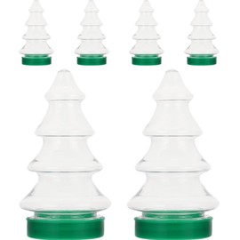 ABOOFAN 6pcs Christmas Candy Jar Christmas Tree Shaped Candy Boxes Clear Plastic Container Fillable Ornament Xmas Tree Cookie Jars with Lid Biscuits Sweets Jars for Christmas