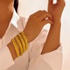 BUYITO Chunky Gold Bangles Bracelets for Women 18K Gold Plated