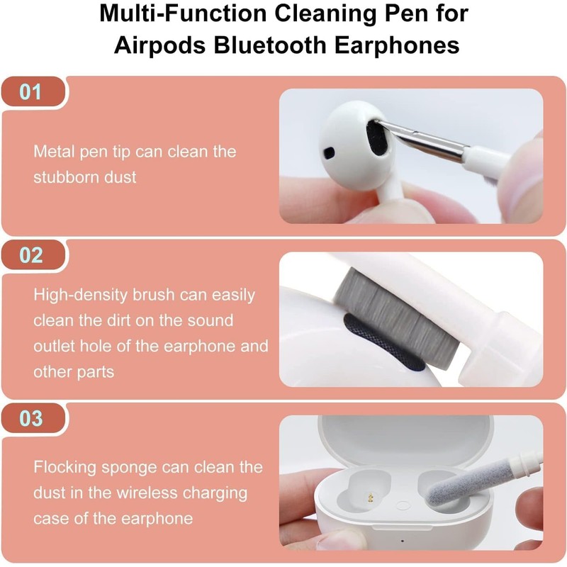 PeakTrend 5 in 1 Keyboard Cleaning Brush Kit,Multifunctional Earbuds Cleaner