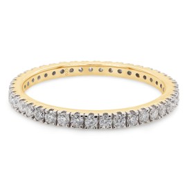 1/2 Cttw Lab Created Moissanite Diamond Full Eternity Band Ring In 14k Yellow Gold Over Sterling Silver Jewelry For Women (G-H Color VVS1 Clarity 0.50Cttw)-5.5