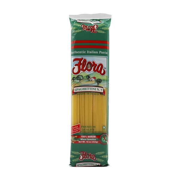Spaghettini Pasta by Flora Foods - Spaghettini #7, Spaghetti Pasta - Pasta from Italy - 100% Durum - Premium Quality