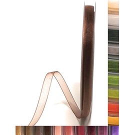 s.dekoda Ribbon 50 m x 6 mm Brown Chestnut Organza Chiffon Gift Ribbon Organza Ribbon [1350-132]