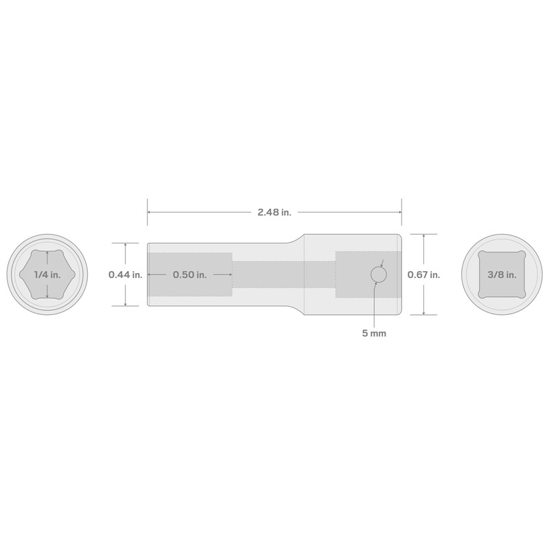 TEKTON 3/8 Inch Drive x 1/4 Inch Deep 6-Point Impact